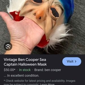 Sea Captain Halloween Mask - Red and Blue